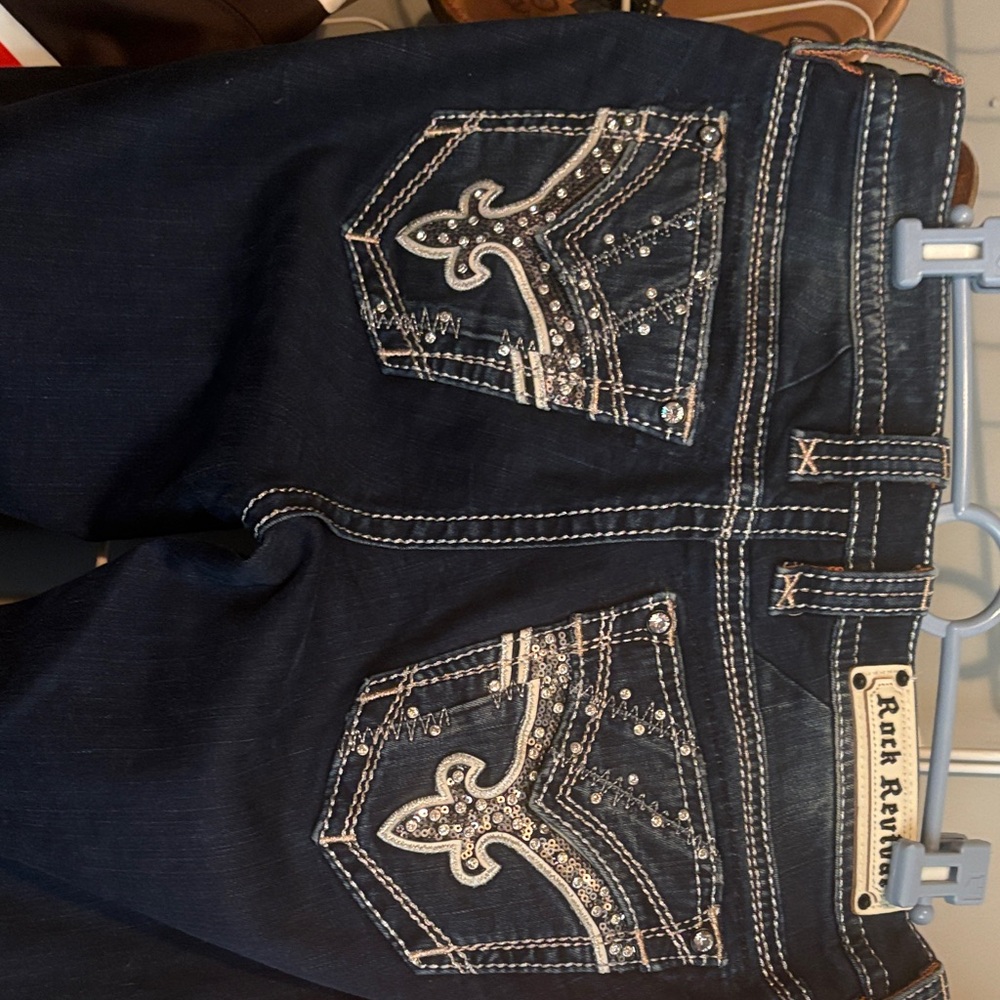 Rock Revival Dark Blue Denim Jeans - Picture 5 of 5
